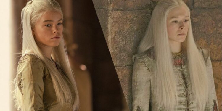 Milly Alcock as Rhaenyra Targaryen and Emma D’Arcy Rhaenyra Targaryen in HBO