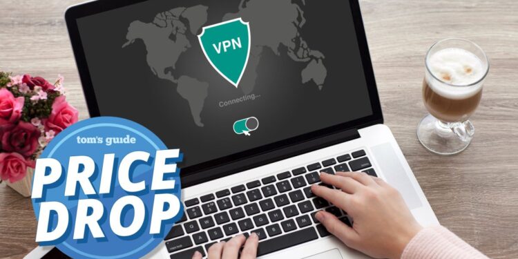 A laptop with a VPN active on it