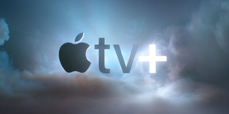 The Apple TV Plus Logo surrounded by clouds